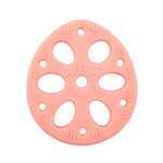 M010093 Viên silicon hình củ sen cho bé mọc răng, đồ chơi molar, đồ dùng mẹ và bé, màu be có dây đeo, hồng, vàng, xanh, be, hồng có dây đeo, vàng có dây đeo, xanh có dây đeo, be có dây đeo