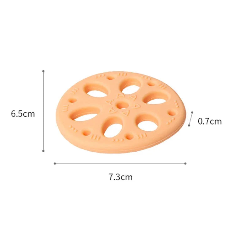 M010093 Viên silicon hình củ sen cho bé mọc răng, đồ chơi molar, đồ dùng mẹ và bé, màu be có dây đeo, hồng, vàng, xanh, be, hồng có dây đeo, vàng có dây đeo, xanh có dây đeo, be có dây đeo