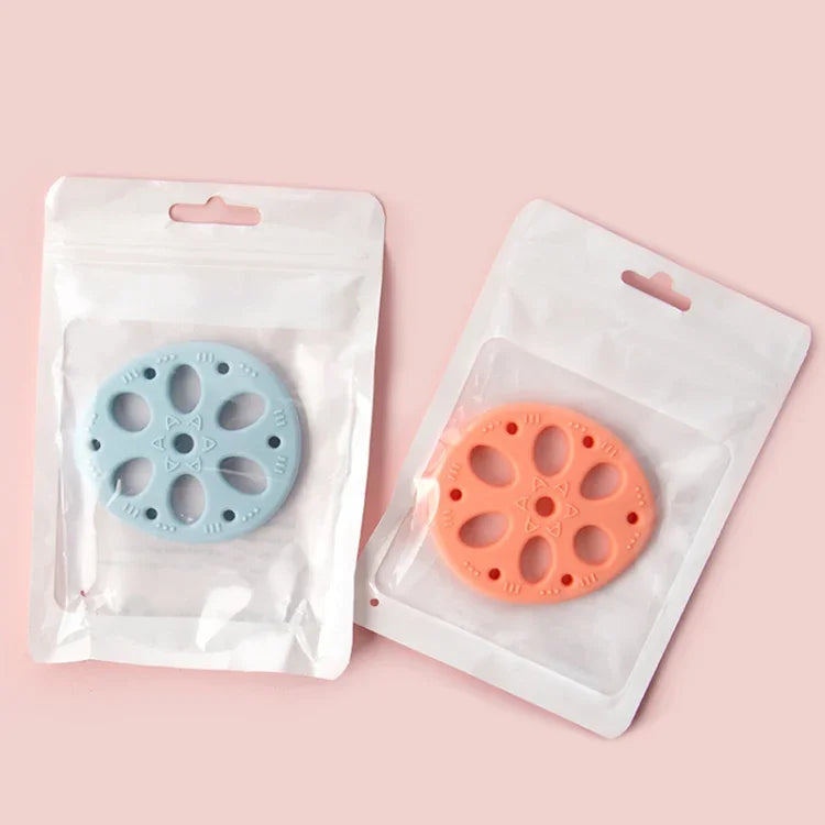 M010093 Viên silicon hình củ sen cho bé mọc răng, đồ chơi molar, đồ dùng mẹ và bé, màu be có dây đeo, hồng, vàng, xanh, be, hồng có dây đeo, vàng có dây đeo, xanh có dây đeo, be có dây đeo