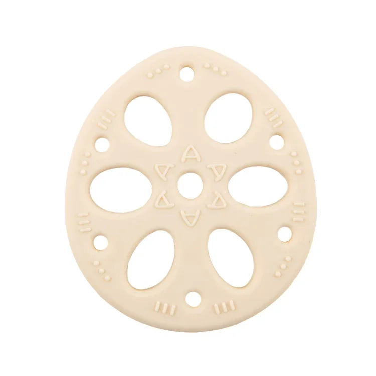 M010093 Viên silicon hình củ sen cho bé mọc răng, đồ chơi molar, đồ dùng mẹ và bé, màu be có dây đeo, hồng, vàng, xanh, be, hồng có dây đeo, vàng có dây đeo, xanh có dây đeo, be có dây đeo