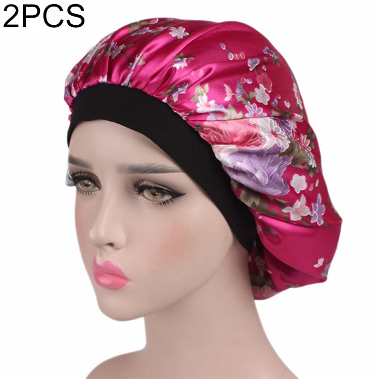 2 cái mũ ngủ satin cho nữ mũ trùm đầu bằng lụa băng chun rộng