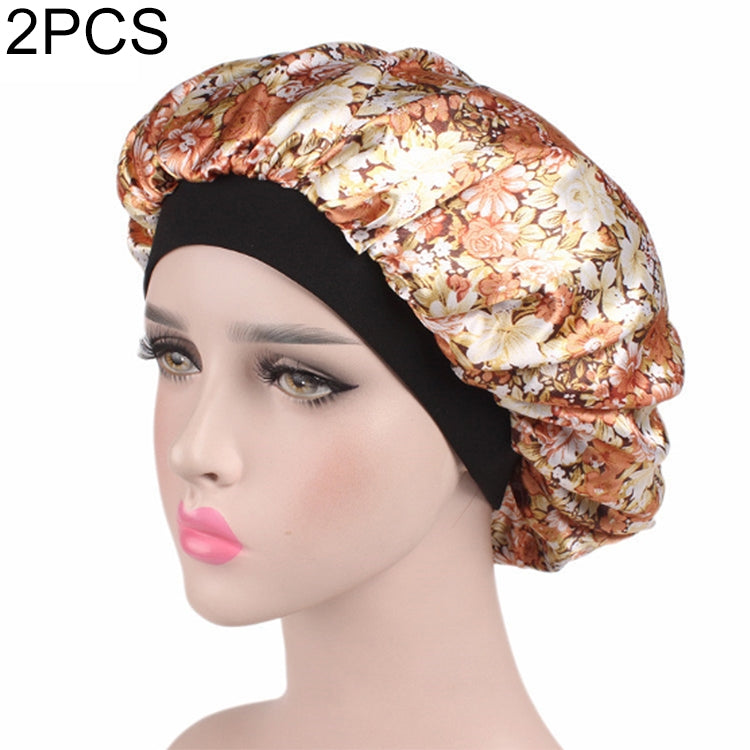 2 cái mũ ngủ satin cho nữ mũ trùm đầu bằng lụa băng chun rộng