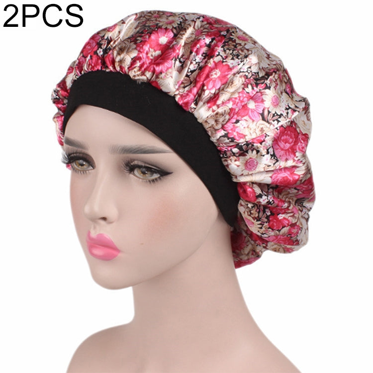 2 cái mũ ngủ satin cho nữ mũ trùm đầu bằng lụa băng chun rộng