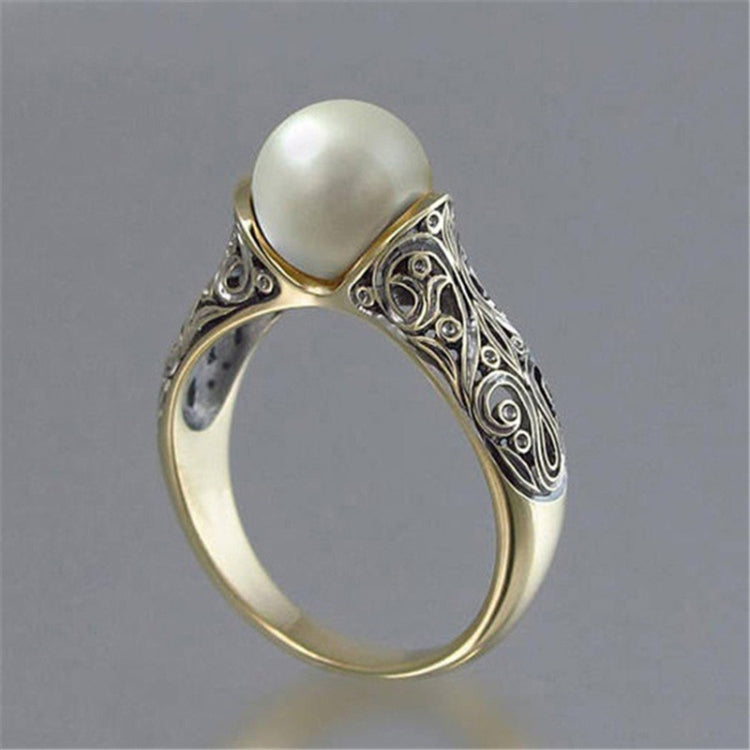 Nhẫn nữ phong cách cổ điển đính ngọc trai tổng hợp tinh xảo, size 6, 7, 8, 9, 10, 5, 11, 12