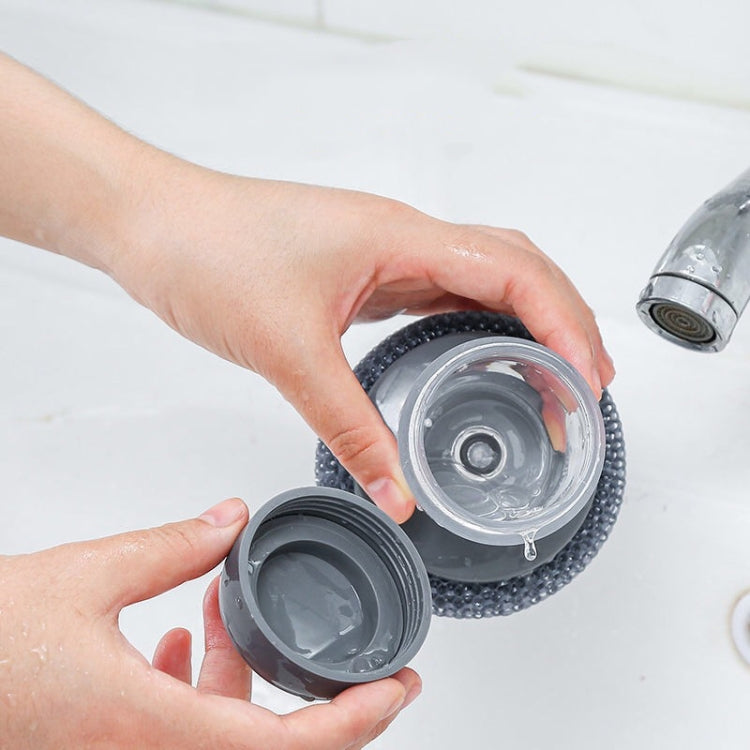 Bàn chải làm sạch đa năng đẩy tự động, bàn chải rửa bát có thêm chất tẩy rửa, bàn chải nồi có bi thép, bàn chải nồi PET