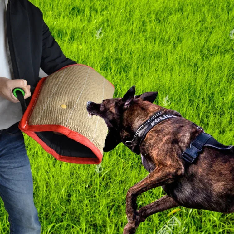 Ống Tay Tập Luyện Cắn Chó Bằng Vải Jute Twill Đỏ, Bảo Vệ Ống Tay Mở, Sản Phẩm Thú Cưng, Vải Jute Twill Đỏ