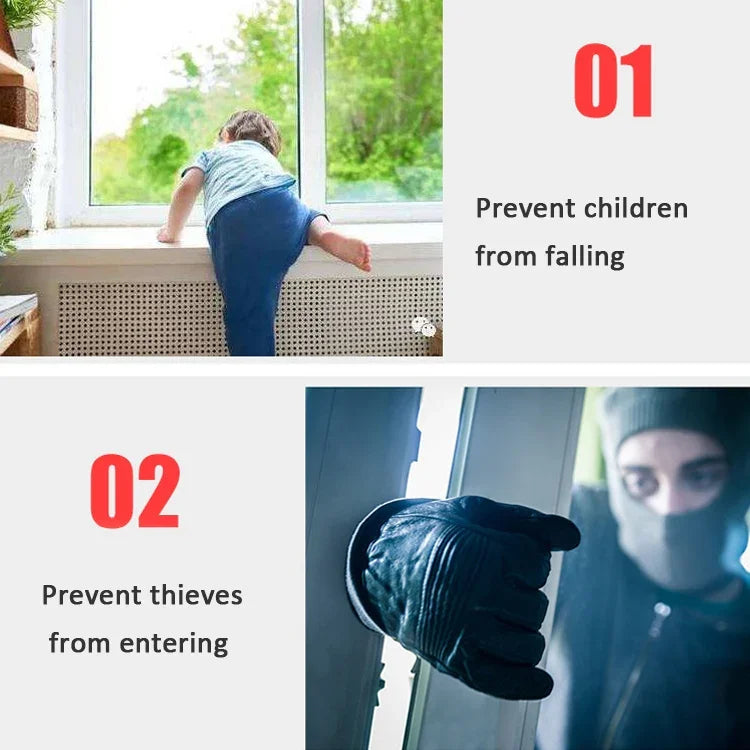 2 khóa cửa sổ cửa nhôm bảo vệ trẻ em, khóa an toàn chống trộm, chìa lục giác, chìa chữ thập