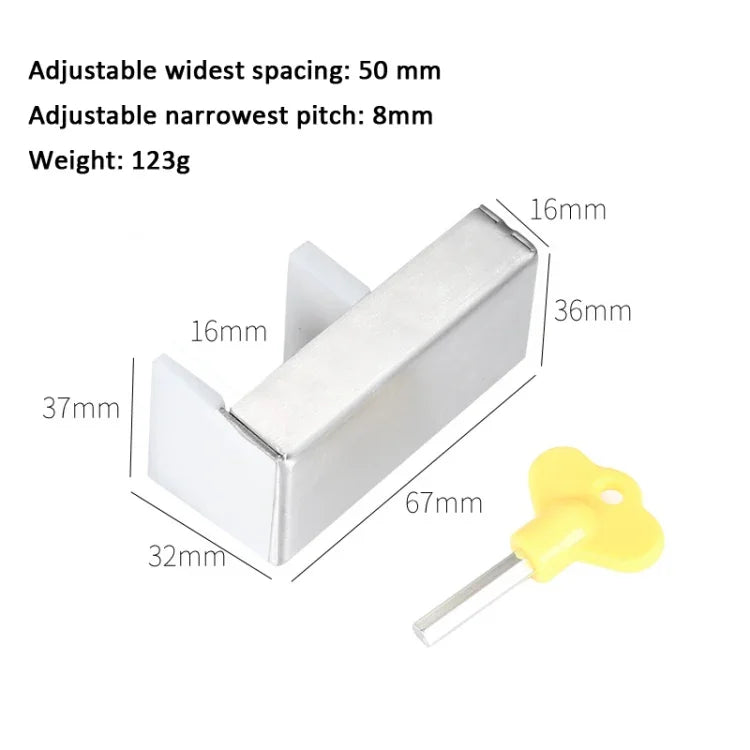 2 khóa cửa sổ cửa nhôm bảo vệ trẻ em, khóa an toàn chống trộm, chìa lục giác, chìa chữ thập
