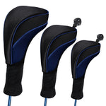 Bộ 3 bọc đầu gậy golf số 1 / số 3 / số 5, HD-014 bộ 3 màu xanh, HD-014 bộ 3 màu đen, HD-014 bộ 3 màu đỏ