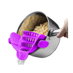 Rổ thoát nước miệng rộng silicone bên nồi thoát nước để chặn lọc trái cây mì, xanh lá, đỏ, xám đậm, đen, tím, cam