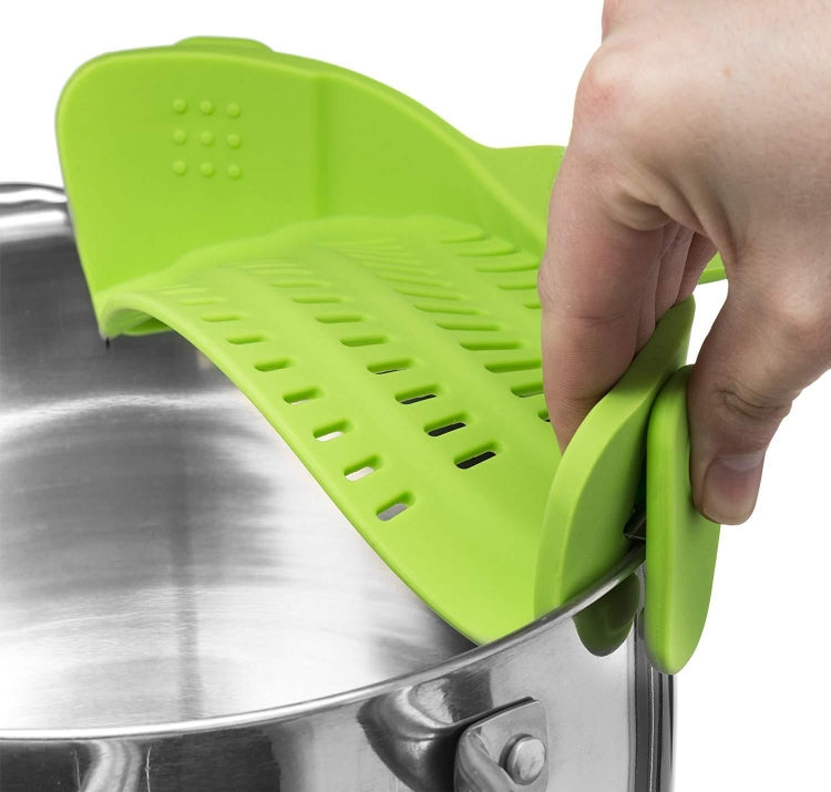 Rổ thoát nước miệng rộng silicone bên nồi thoát nước để chặn lọc trái cây mì, xanh lá, đỏ, xám đậm, đen, tím, cam