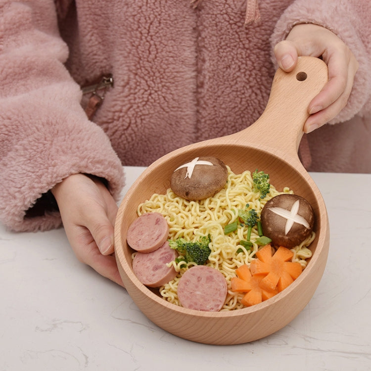 Bát mì ăn liền bát kim chi gỗ bát salad trái cây gỗ có tay cầm, nhỏ