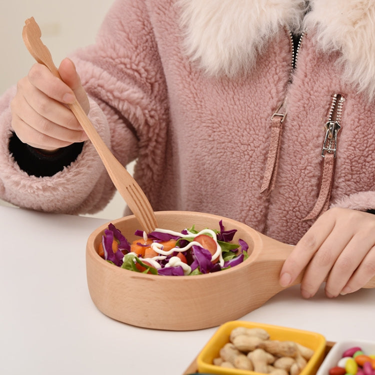 Bát mì ăn liền bát kim chi gỗ bát salad trái cây gỗ có tay cầm, nhỏ
