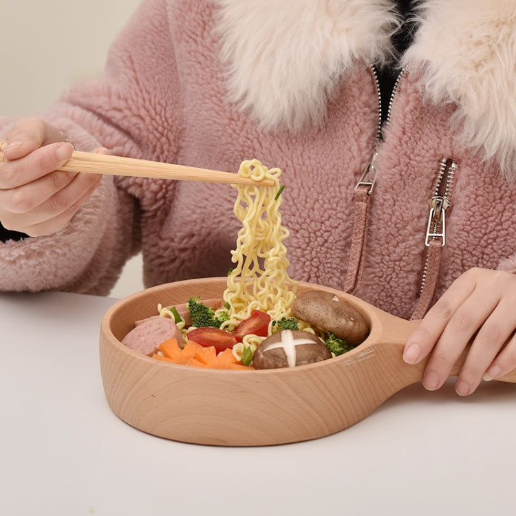 Bát mì ăn liền bát kim chi gỗ bát salad trái cây gỗ có tay cầm, nhỏ