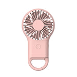 Quạt mini cầm tay bỏ túi nhỏ gọn sạc di động quạt USB ngoài trời có đèn 7 màu, Hồng, Xanh lính, Cam