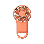 Quạt mini cầm tay bỏ túi nhỏ gọn sạc di động quạt USB ngoài trời có đèn 7 màu, Hồng, Xanh lính, Cam