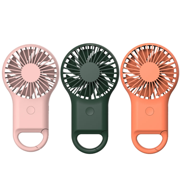 Quạt mini cầm tay bỏ túi nhỏ gọn sạc di động quạt USB ngoài trời có đèn 7 màu, Hồng, Xanh lính, Cam