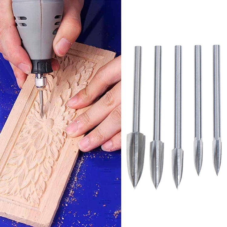 Bộ 5 Cái Dao Khắc Ba Lưỡi Thép Trắng Cho Mộc, Dao Khắc Điện