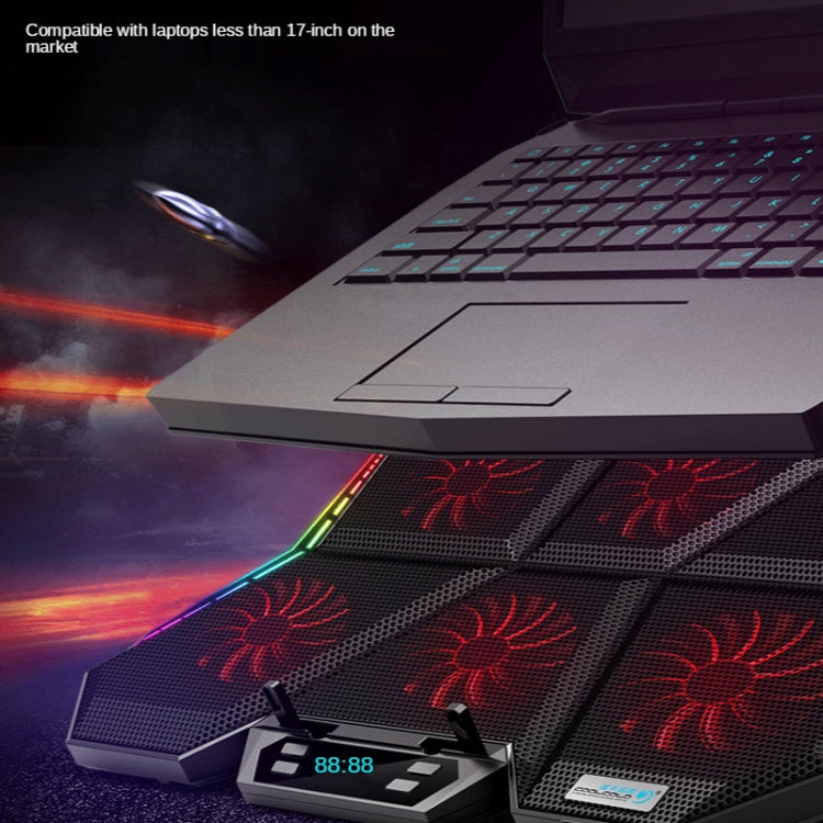 Đế làm mát laptop COOLCOLD RGB với sáu quạt điều chỉnh tốc độ, phiên bản màu 5V, phiên bản chạm 5V 12 Symphony