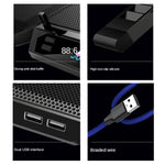 Đế làm mát laptop COOLCOLD RGB với sáu quạt điều chỉnh tốc độ, phiên bản màu 5V, phiên bản chạm 5V 12 Symphony