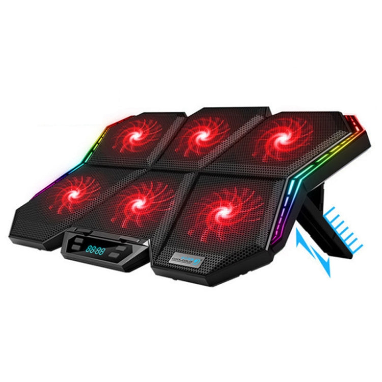 Đế làm mát laptop COOLCOLD RGB với sáu quạt điều chỉnh tốc độ, phiên bản màu 5V, phiên bản chạm 5V 12 Symphony