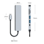 Trạm kết nối HUB đa chức năng 6 trong 1 USB-C / Type-C sang 4K HDMI + khe thẻ SD / TF + sạc PD USB-C / Type-C + 2 cổng USB 3.0, 6 trong 1
