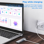 Trạm kết nối HUB đa chức năng 6 trong 1 USB-C / Type-C sang 4K HDMI + khe thẻ SD / TF + sạc PD USB-C / Type-C + 2 cổng USB 3.0, 6 trong 1