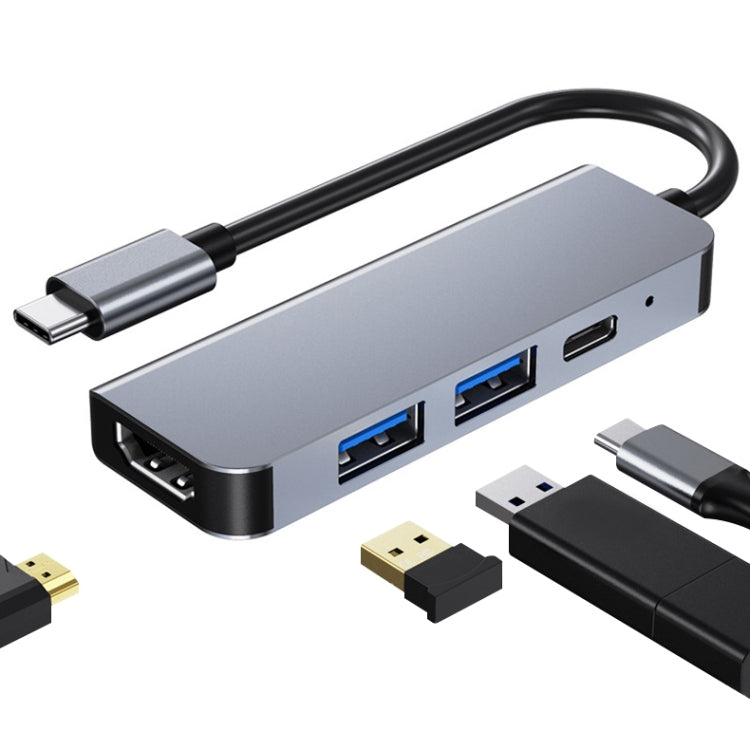 Trạm kết nối HUB đa chức năng BYL-2011 4 trong 1 USB-C / Type-C sang 4K HDMI + USB 3.0 + USB 2.0 + sạc PD USB-C / Type-C, 4 trong 1