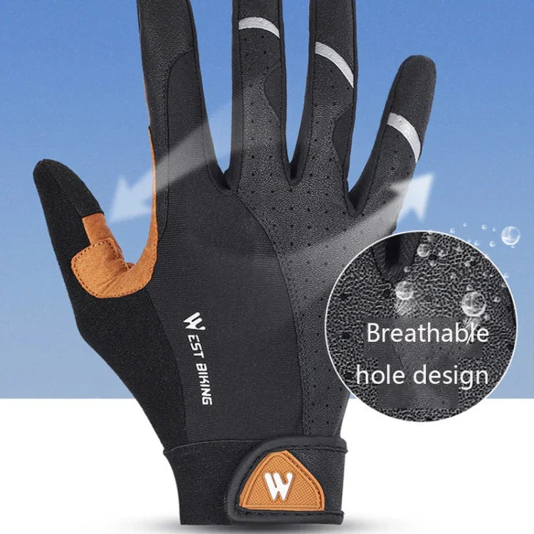 Găng tay xe máy WEST BIKING YP0211197 full ngón, giảm sốc, chống trượt, thiết bị đi xe, S, M, L, XL