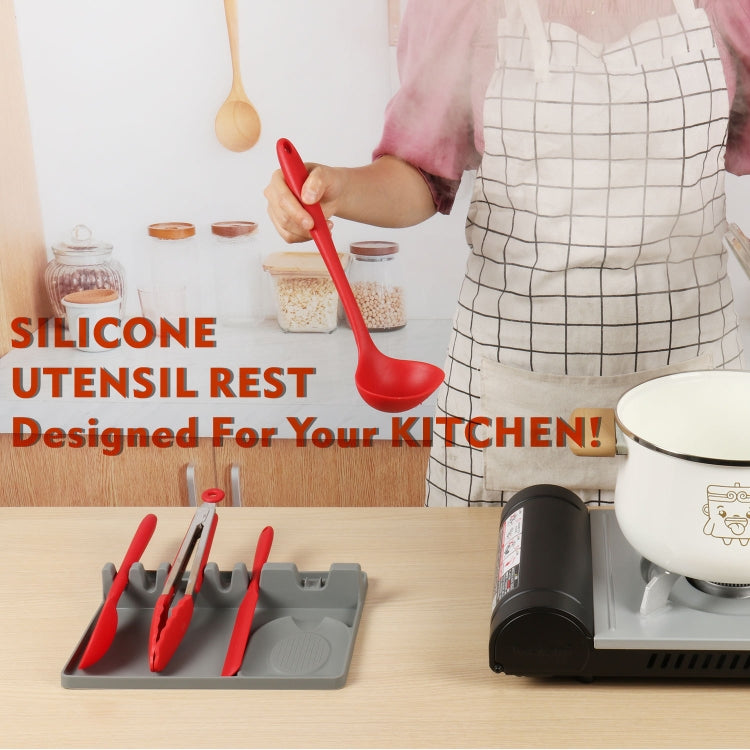 Giá đỡ muỗng silicone nhà bếp 2 trong 1, lớn (xám), trung (xám), trung (đen), lớn (đỏ), trung (đỏ), lớn (xanh dương), trung (xanh dương), lớn (cam), trung (cam), lớn (xanh lá), trung (xanh lá)