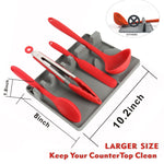 Giá đỡ muỗng silicone nhà bếp 2 trong 1, lớn (xám), trung (xám), trung (đen), lớn (đỏ), trung (đỏ), lớn (xanh dương), trung (xanh dương), lớn (cam), trung (cam), lớn (xanh lá), trung (xanh lá)