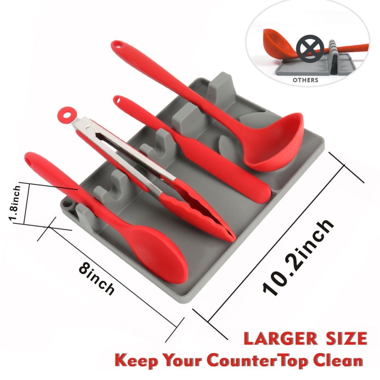 Giá đỡ muỗng silicone nhà bếp 2 trong 1, lớn (xám), trung (xám), trung (đen), lớn (đỏ), trung (đỏ), lớn (xanh dương), trung (xanh dương), lớn (cam), trung (cam), lớn (xanh lá), trung (xanh lá)