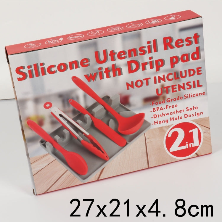 Giá đỡ muỗng silicone nhà bếp 2 trong 1, lớn (xám), trung (xám), trung (đen), lớn (đỏ), trung (đỏ), lớn (xanh dương), trung (xanh dương), lớn (cam), trung (cam), lớn (xanh lá), trung (xanh lá)