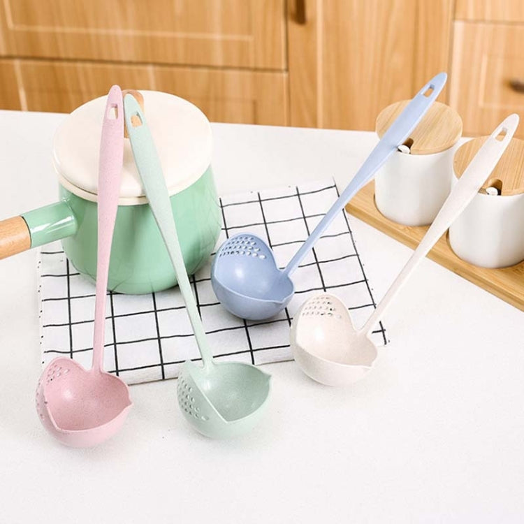 Muỗng canh rơm lúa mì, muỗng lưới hai trong một, bộ đồ ăn thân thiện môi trường, muỗng dùng cho lẩu, rổ lọc, màu hồng Bắc Âu, xanh Bắc Âu, xanh dương Bắc Âu, be Bắc Âu