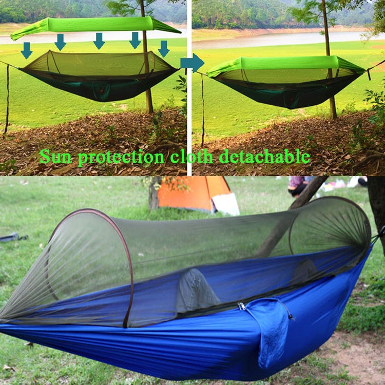 Võng Dù Chống Muỗi Che Nắng Có Mùng Ngoài Trời Đơn Đôi Đu Quay Nổi Trên Không Lều Treo, 270x140cm (Xanh Dương / Xanh Nhạt), 270 x 140cm (Hồng Xanh)