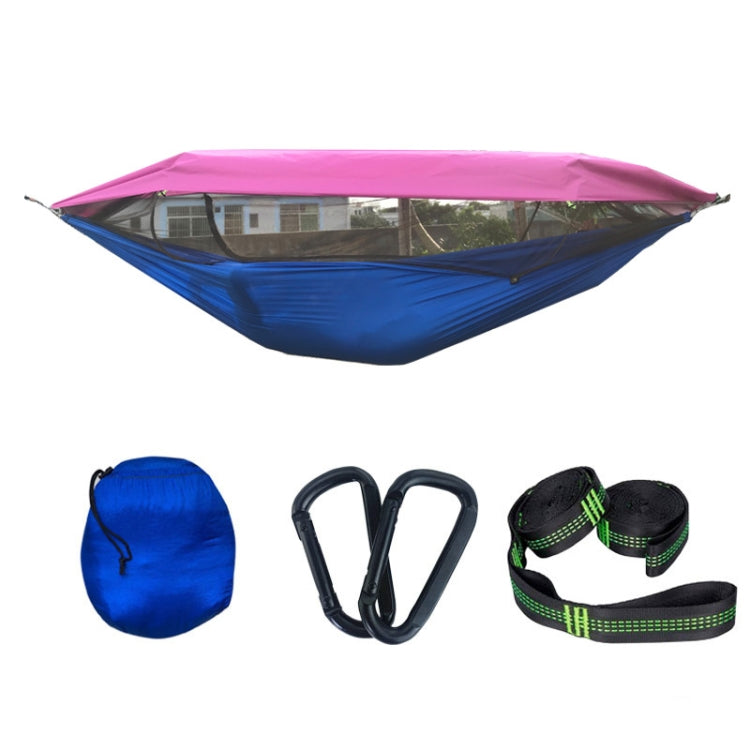 Võng Dù Chống Muỗi Che Nắng Có Mùng Ngoài Trời Đơn Đôi Đu Quay Nổi Trên Không Lều Treo, 270x140cm (Xanh Dương / Xanh Nhạt), 270 x 140cm (Hồng Xanh)