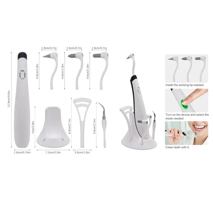 Dụng cụ làm sạch răng siêu âm gia đình 2319-S-51, màu trắng, xanh dương, đen