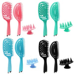 Bộ lược salon tóc xoăn nhựa 3 trong 1 lược mát xa rỗng lược muỗi, 3 trong 1 màu hồng, 3 trong 1 màu xanh lá, 3 trong 1 màu đen, 3 trong 1 màu xanh dương