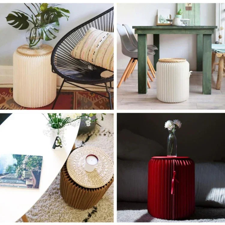 Ghế gấp giấy ngắn SH-236 ghế tiện dụng đa chức năng gia đình, màu nâu, trắng, đỏ, đen, hồng, tím, xanh lá, xanh dương, vàng, cam