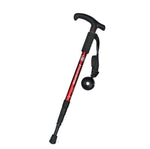 Gậy Leo Núi Hợp Kim Nhôm Tay Cầm Cong Bốn Đoạn JUNGLELEOPARD, Đỏ#52-110cm, Đen#52-110cm, Xanh#52-110cm, Bạc Trắng#52-110cm