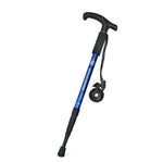 Gậy Leo Núi Hợp Kim Nhôm Tay Cầm Cong Bốn Đoạn JUNGLELEOPARD, Đỏ#52-110cm, Đen#52-110cm, Xanh#52-110cm, Bạc Trắng#52-110cm
