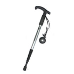 Gậy Leo Núi Hợp Kim Nhôm Tay Cầm Cong Bốn Đoạn JUNGLELEOPARD, Đỏ#52-110cm, Đen#52-110cm, Xanh#52-110cm, Bạc Trắng#52-110cm