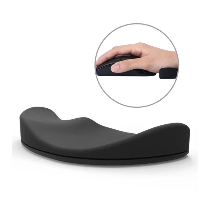 Miếng đỡ cổ tay bằng silicone cho chuột, đỡ lòng bàn tay di động, dùng cho văn phòng, phiên bản tay phải màu đen