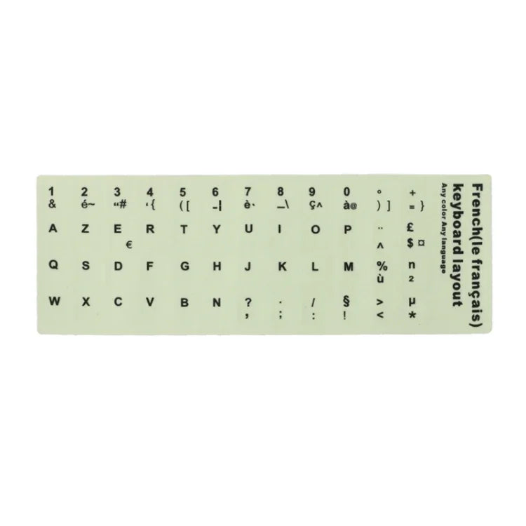3 miếng dán bàn phím phát sáng cho bàn phím máy tính xách tay và để bàn, Tiếng Anh Ả Rập, chữ đen tiếng Nga, Tiếng Anh, tiếng Ý, tiếng Đức, tiếng Tây Ban Nha, tiếng Nhật, tiếng Pháp, tiếng Hàn, tiếng Do Thái, tiếng Thái