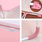 Bàn máy tính gập USB có quạt và đèn, kích thước 60x40x28cm, màu đen mát, hồng tuổi teen, xanh trời, trắng phong, óc chó, xanh bảo vệ mắt