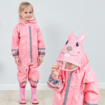 Áo mưa liền thân cho trẻ em, poncho nhẹ có mũ cho bé trai và bé gái, S, L, M