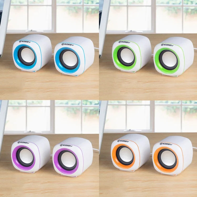 Loa đa phương tiện USB2.0 YEEZE A1 cho máy tính để bàn, loa mini cho máy tính xách tay, màu trắng xanh, trắng xanh lá, trắng tím, trắng cam, đen xanh, đen xanh lá, đen tím, đen cam, mạ điện màu đen vàng, mạ điện màu trắng, mạ điện màu đen
