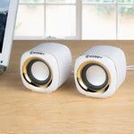 Loa đa phương tiện USB2.0 YEEZE A1 cho máy tính để bàn, loa mini cho máy tính xách tay, màu trắng xanh, trắng xanh lá, trắng tím, trắng cam, đen xanh, đen xanh lá, đen tím, đen cam, mạ điện màu đen vàng, mạ điện màu trắng, mạ điện màu đen