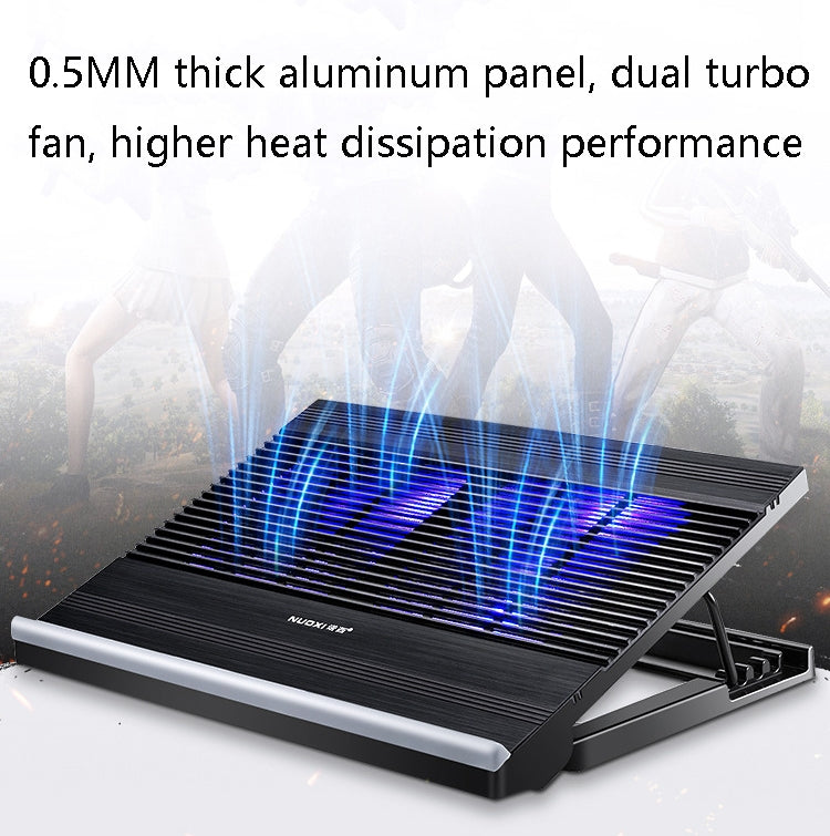 Giá đỡ hợp kim nhôm điều chỉnh đa cấp tản nhiệt laptop NUOXI T10, màu đen, bạc