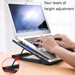 Giá đỡ hợp kim nhôm điều chỉnh đa cấp tản nhiệt laptop NUOXI T10, màu đen, bạc